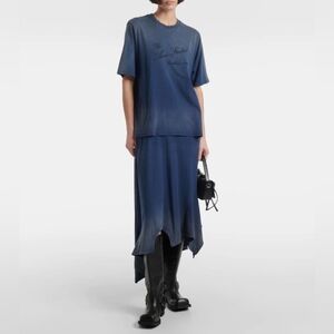 NWOT ACNE STUDIOS Emiro Cotton T-shirt Midi Dress Navy Blue Sz M Org $650